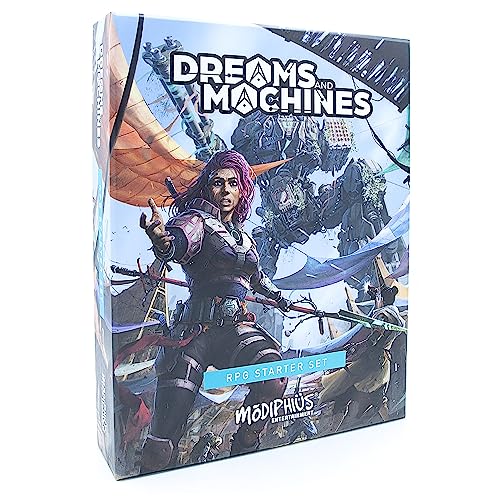Modiphius: Dreams and Machines: RPG Starter Set to Play & Explore The World of Evera Prime, Booklet, Dice, Cards & More - style: Starter Set