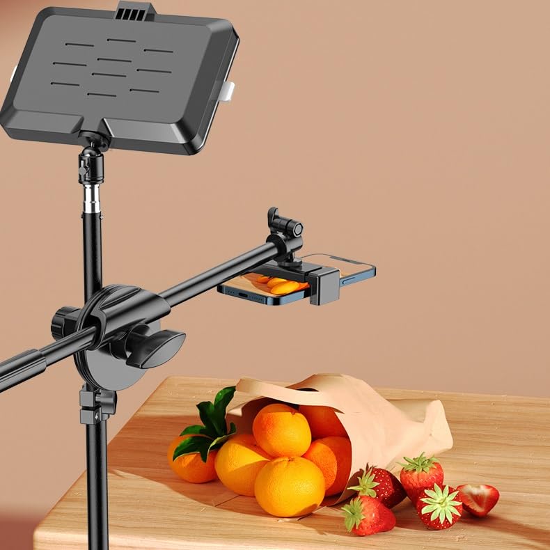 LED Desktop Fill Light Mobile Phone Holder RGB Selfie Overhead Live Broadcast Telescopic Floor Tripod