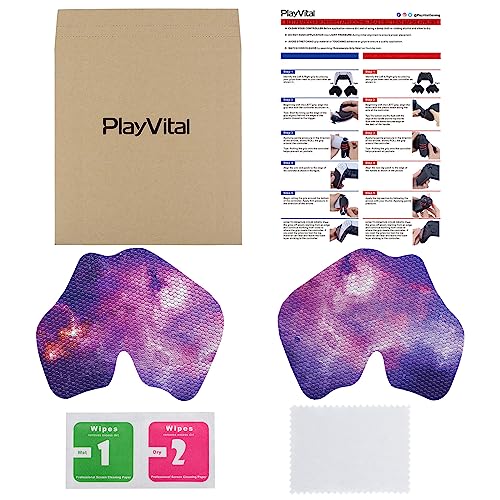 eXtremeRate PlayVital Anti-Skid Sweat-Absorbent Controller Grip for ps5, Professional Textured Soft Rubber Pads Handle Grips for ps5 Controller - Nebula Galaxy - color: Nebula Galaxy