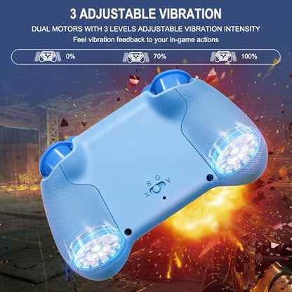 Joso Mobile Gaming Controller, Wireless Game Controller for iPad/Tablet/iPhone/Android/Switch/Switch 2/Lite/OLED/PC, Handheld Gamepad with Hall Effect Joysticks/Triggers/6-Axis Gyro - Blue - color: Blue