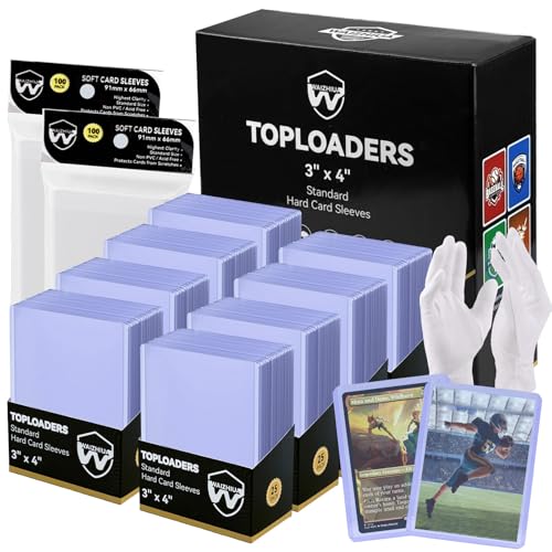 400 Card Sleeves Top Loaders for Cards, 3" x 4" Standard Premium Toploaders Card Holders Hard Plastic Card Protectors for Trading Sports Football Game Cards(200 Toploaders + 200 Penny Sleeves) - size: 200 Toploaders + 200 Penny Sleeves