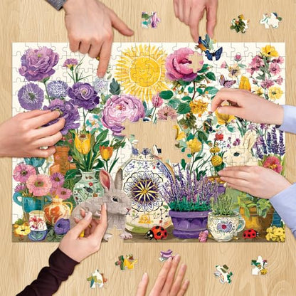 300 Pieces Jigsaw Puzzles for Adults, Garden and Rabbit Jigsaw Puzzle - style: Garden and Rabbit