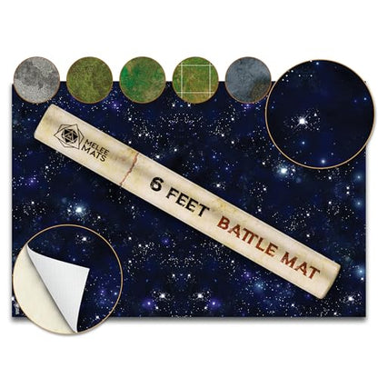 Melee Mats Wargaming Battle Mat, 48"x72" - Terrain for Warhammer 40K, Dungeons and Dragons, Tabletop RPG, Miniatures & Strategy Games - Durable Vinyl Map - color: Blue Space, size: 48"x72