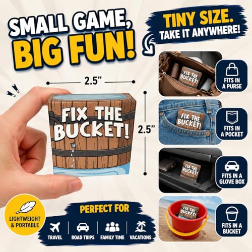 Fix the Bucket! The There's a Hole in the Bucket Fast Travel Card Game | Ages 7+, 2–3 Players, 3-5 Minute Gameplay, Easy to Learn, Great for Road Trips, Waiting Rooms & Family Game Night