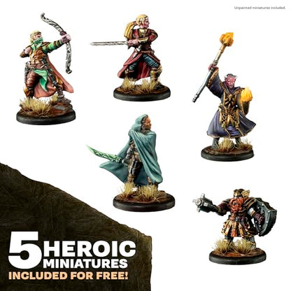 The Army Painter GameMaster: Adventure Starter Role-Playing Paint Set Combo, 15 x 18 mL Warpaints Fanatic Acrylic Paints, incl. a Brush-On Primer, 5 x 32 mm Miniatures & 2 Brushes - for Warhammer & D&D | Warpaints Fanatic Acrylic Paints Incl. 1 base paint
