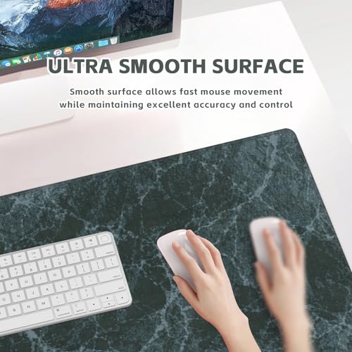 Baziabbo Desk Mat,XXL Extended Large Mouse Pad,Gaming Mousepad with Stitched Edge,Non-Slip Rubber Base Keyboard Desk Pad for Home Office Study Game (Blue Marble) - color: Blue Marble