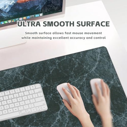 Baziabbo Desk Mat,XXL Extended Large Mouse Pad,Gaming Mousepad with Stitched Edge,Non-Slip Rubber Base Keyboard Desk Pad for Home Office Study Game (Blue Marble) - color: Blue Marble