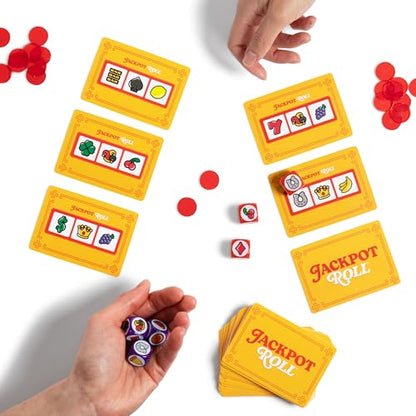 Jackpot Roll by Relatable – A Fast Paced Casino Themed Dice Game for Family Game Night and Games for Adults – Includes 20 Betting Tokens, 50 Cards, 12 Dice and Instructions