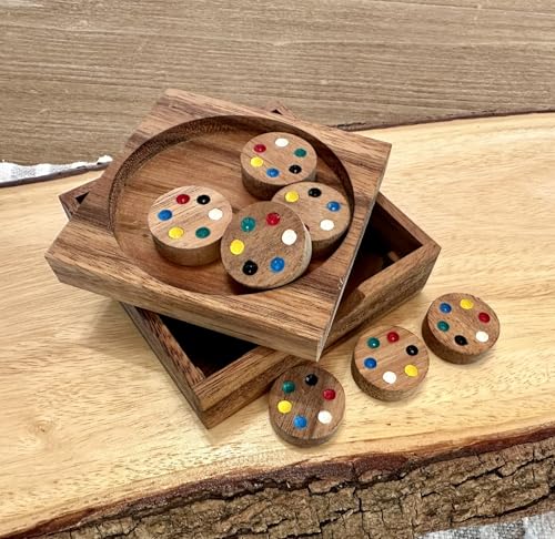 Circles Color Match challenging Wooden IQ Puzzle Fun Play Brain Teaser Game for Adults and Teens - style: Circles Color Match