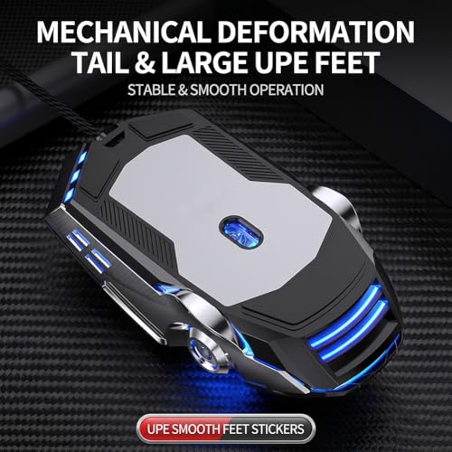 Professional Gaming Wired Silent Mouse, Water Cooled Light, 3200 DPI, Ergonomic Design Game Mouse Compatible with PC, Plug & Play