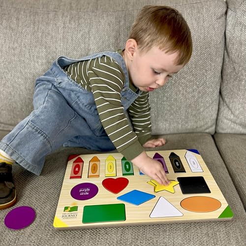 The Learning Journey: Lift & Learn Puzzle Colors & Shapes – Preschool Toys & Activities for Children Ages 3 and Up – Award Winning Educational Toy