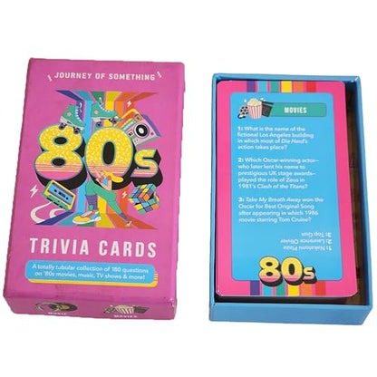 Journey of Something: 80's Trivia Cards - Adult Party Card Game, 180 Rad Questions, Pop Culture Knowledge, Decade Nostalgia, Ages 14+, 2+ Players