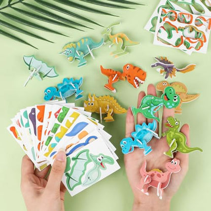 LOMIMOS Educational 3D Cartoon Puzzle,3D Jigsaw Cartoon Model Creative Learning for for Kids Art Crafts Gifts DIY Decoration (Dinosaur) - style: dinosaur