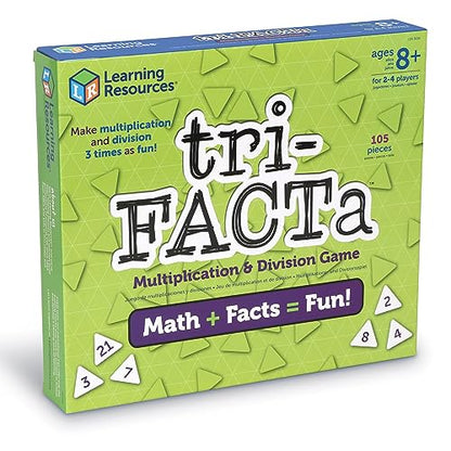 Learning Resources Tri-FACTa Multiplication & Division Game - Math Manipulatives, Kid Montessori Board Games, Classroom Must Haves, STEM Number Cards, Critical Thinking, Back to School, Kids Gifts | Math Manipulatives, Kid Montessori Board Games, Classroo
