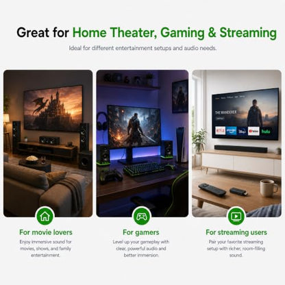 HDMI 2.0 오디오 추출기 4K60Hz HDMI to 광학 + 3.5mm 아날로그 오디오 스플리터 돌비 비전, 돌비 애트모스, HDR10, HDCP 2.2, CEC 지원