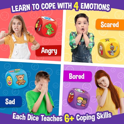ThinkPsych Roll with It - CBT Coping Skills Kit | Anger Management & Anxiety Relief | Emotional Regulation Tools for Kids | Play Therapy Toys for Counselors | Ages 5+