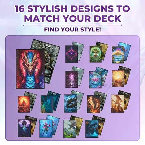 Card Sleeves – 100 Count | Ultra-Durable Matte Art Card Sleeves for Intense Shuffling | Premium Fit | Standard Size Wear-Resistant Sleeve - color: Fire & Ice Dragon