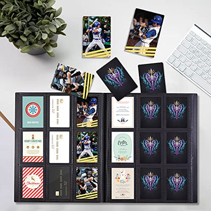 Card Binder, 360 Pockets Upgraded Trading Card Binders, Cards Collection Binder 9 Pocket, Side Loading Yugioh Binder Book Holder for MTG, TCG, Sport, Football, Baseball Collector Cards - Black - color: Black