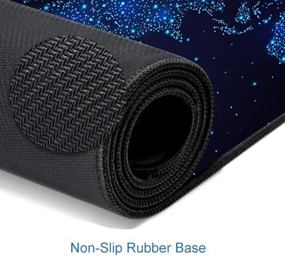 Large Gaming Mouse Pad with Stitched Edges, Desk Pad Extended Keyboard Mat, Non-Slip Rubber Base Mousepads for Laptop, Office, Home, 31.5X11.8 inch Galaxy World Map - color: 25 Galaxy World Map