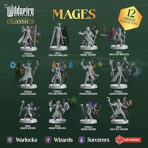 Warriors Class Set - Barbarians, Fighters, Monks - Characters, NPC for DND Miniatures Bulk I 28mm Dungeon Dragons D&D Miniatures I DND Minis D&D Figures I Pathfinder, Daggerheart, Realm Reforged