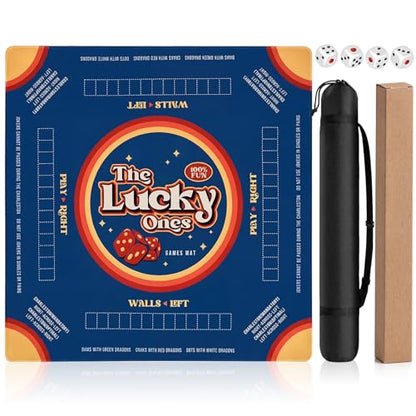 Rolled Shipping Mahjong Mat with Rules for Table 32.4''x32.4'', Mah Jongg Mat with Carrying Bag for American Mahjong, Poker, Board Games, Card Games & Dominoes (Dark Royal Blue) - color: Dark Royal Blue