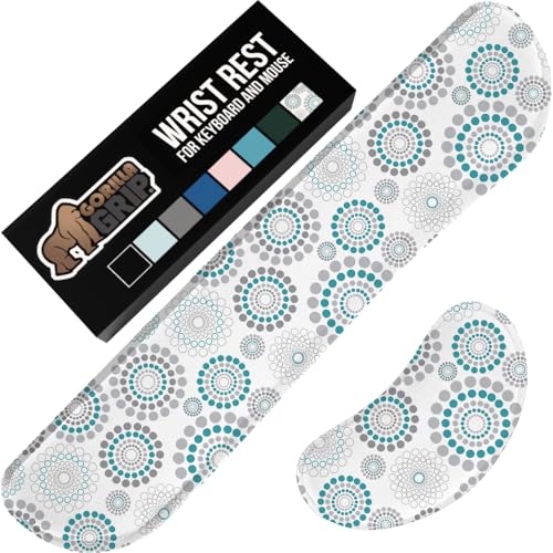 GORILLA GRIP Silky Gel Memory Foam Wrist Rest for Computer Keyboard, Mouse, Ergonomic Design for Typing Pain Relief, Desk Pads Support Hand and Arm, Mousepad Rests, Stain Resistant, 2 Piece Pad Spiral - color: Spiral, size: Set of 2 (Keyboard Rest + Mouse
