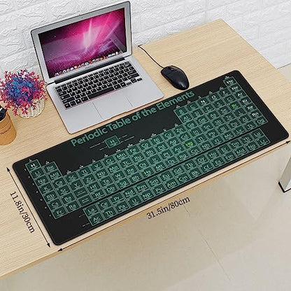 Periodic Mouse Pad XL Extended Desk Mat, Computer Mousepad | Periodic Table Of The Elements Non Slip Rubber, Base Stitched Edge, Gaming Pc Large Mice Pad 31.5 x 11.8 Inch - color: Periodic Table of the Elements