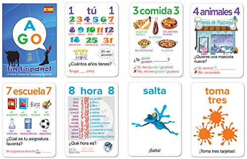 AGO en Español 1 Spanish Learning and Conversation Card Game for Beginners - style: AGO En Espanol level 1