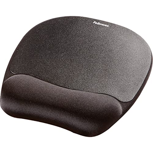 Fellowes Memory Foam Mouse Pad/Wrist Rest- Black (9176501) - size: 9.3L x 7.9W inches