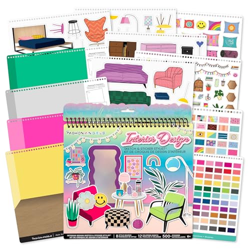 Fashion Angels Interior Design Sticker Stylist Set | Includes 20 Style Boards, 14 Sticker Sheets & 550+ Aesthetic Room Decor Stickers, Ideal for Kids & Girls - style: Custom