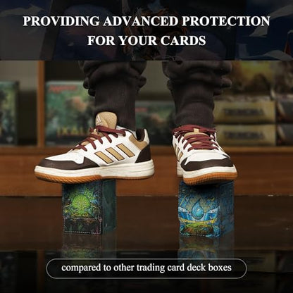 Card Deck Box for MTG Card Storage Box Holds 100 Plus Single Sleeved Cards with Trading Cards Games TCG Yugioh etc. (Light Blue) - color: Light Blue