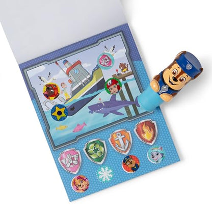 Melissa & Doug Sticker Wow! PAW Patrol Chase Stamper Toy and Activity Pad | 300 Surprise Stickers, PAW Patrol Chase Stamper, 24-Page Pad, Mess-Free Travel Toys, Arts & Crafts, Preschool Toys, Ages 3+ - size: 10.0 x 6.0 x 1.85