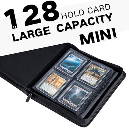 Top loader Binder, Holds 128+ Toploaders（White） | 4 Pocket Top Loader Card Storage Case, Double-Sided Pockets for trading card in 3 x 4'' Toploaders - color: Top loader Binder White