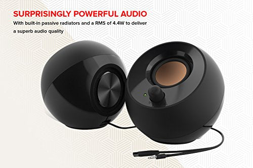 Creative Pebble, 2.0 USB Desktop Stereo Speakers for PC/Laptop, White | USB-Powered, 2.0 Speaker, Compact, Stereo, PC Speakers, Laptop Speakers, Minimal Design, Desktop Audio, White - color: White