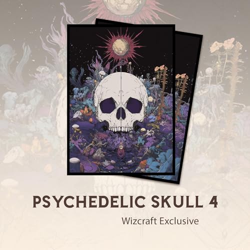 Psychedelic Skull 4 - MTG Card Sleeves, 104ct, Standard Size | Perfect for Double Sleeving, Smudge Resistant Matte Back, Standard 66x92mm - Compatible with Magic The Gathering & TCG Cards - color: Psychedelic Skull 4