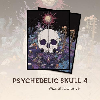 Psychedelic Skull 4 - MTG Card Sleeves, 104ct, Standard Size | Perfect for Double Sleeving, Smudge Resistant Matte Back, Standard 66x92mm - Compatible with Magic The Gathering & TCG Cards - color: Psychedelic Skull 4