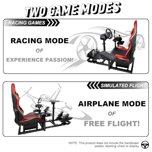 Dardoo Flighting Simulator Cockpit Multifunctional Fit for HOTAS Warthog, for Logitech G923, for Thrustmaster T80 T150,Only Wheel Stand Not Including Seat Wheel Pedal Handbrake Throttle Joystick