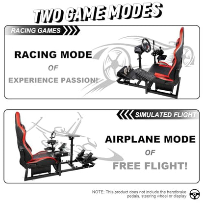 Dardoo Flighting Simulator Cockpit Multifunctional Fit for HOTAS Warthog, for Logitech G923, for Thrustmaster T80 T150,Only Wheel Stand Not Including Seat Wheel Pedal Handbrake Throttle Joystick