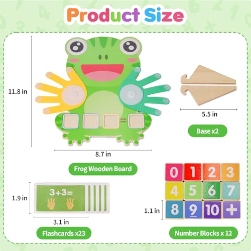Preschool Learning Toys for Toddlers 3-5, Wooden Finger Counting Toys | finger counting number blocks for kids, math manipulatives toys, preschool educational math toy for boys girls