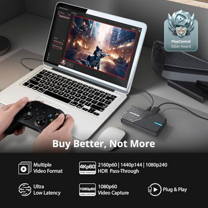 AVerMedia Capture Card for Streaming, 4K60 HDR Passthrough, 1080p60 Video Recording, Ultra-Low Latency Game Streaming for Switch 2, Xbox, PS5, PC on Twitch, OBS, Win11, Mac - StreamLine MINI+ GC311G2 - size: 1080p60 - GC311G2