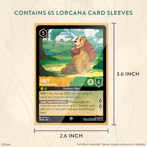 Ravensburger Disney Lorcana TCG: Archazia's Island Card Sleeves Featuring Cinderella - Ballroom Sensation| 65 Protective Sleeves for TCG Decks | Ages 8+