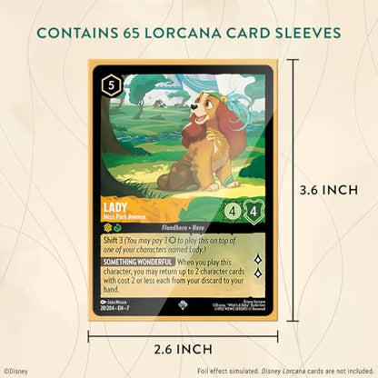 Ravensburger Disney Lorcana TCG: Archazia's Island Card Sleeves Featuring Cinderella - Ballroom Sensation| 65 Protective Sleeves for TCG Decks | Ages 8+
