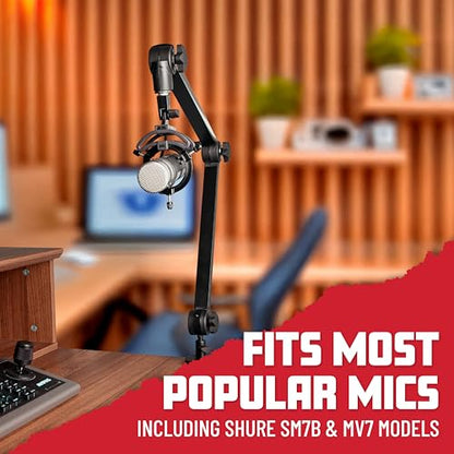 Gator Frameworks Deluxe Microphone Boom Arm Stand (GFWMICBCBM3000) | Fully Adjustable with a Quiet 360-degree Arm and Integrated XLR Easily Mounts to Most Desk Surfaces - style: 3000 Series