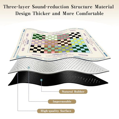 Crease-Free Mahjong Mat For Table American Checkered Mah Jongg Mats with Portable Bag Noise Reduction Non-Slip Table Cover 31.5*31.5in Large Waterproof Neoprene Pad For Board Game Mah Jong Mahjongg - color: Checkered