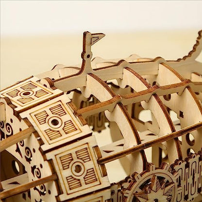 3D Wooden Puzzles Airship Model Kits, Brainteaser and Puzzle for Christmas/Birthday,Gifts for Adults and Teens to Build Combination - style: Airship