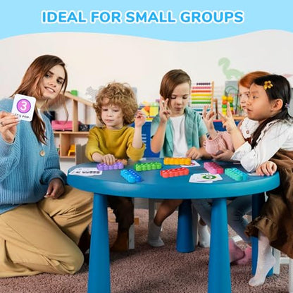 JoyCat 8 Ten Frame Math Manipulatives with 20 Task Cards, Ages 3-5 | Ten frame manipulatives with task cards suit preschool counting centers, small groups and home practice