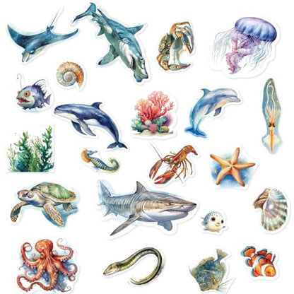 CHEFAN Ocean Animal Felt Board Story Pieces, Flannel Under The Sea Figure Precut Graph Marine Animals Themed Toy for Preschool Storytelling - 22 Pcs - color: A-Blue