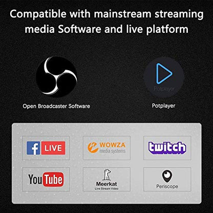 HDMI Video Capture Card, 4K HDMI to USB Capture Card Full HD 1080P 30fps, Record via DSLR, Camcorder, Action Cam for Live Streaming, Compatible with Nintendo Switch, PS4, Xbox One, PC
