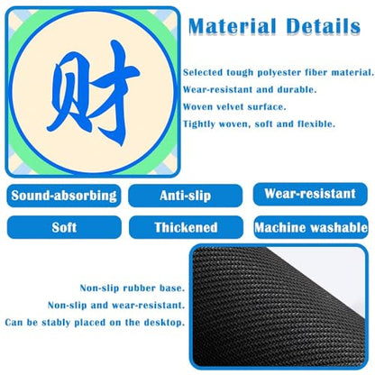 Mahjong Mat, Mahjong Table Mat for Tile Game, 31.5 in x 31.5 in Anti Slip and Noise Reduction Table Cover for Poker Card Board and Dominoes(Blue Green) - color: A-blue Green