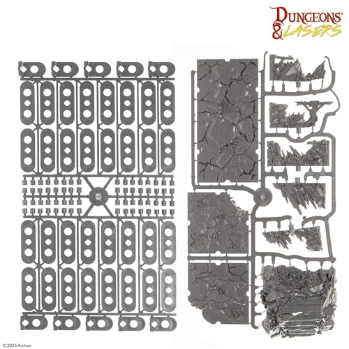 Dungeons & Lasers Archon Studio의 Deep Mines 56피스 DND 지형 세트 | 5E D&D 및 테이블 탑 RPG 게임과 호환, 도색되지 않음, 조립 필요, 만 14세 이상